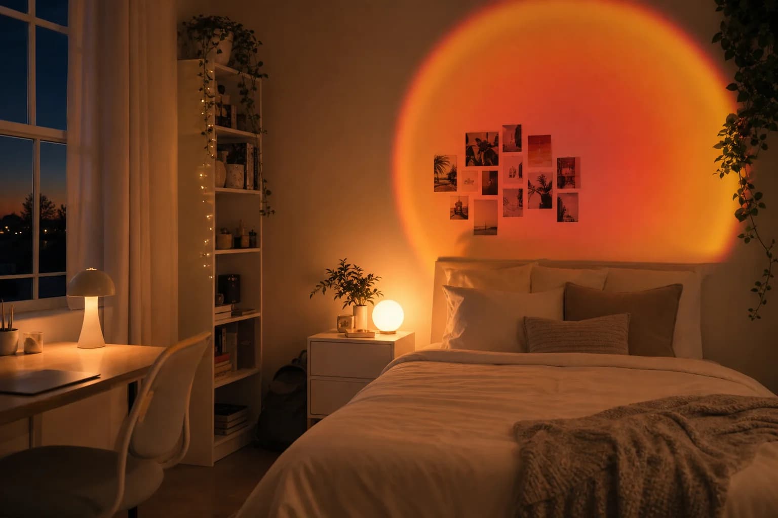 Bedroom lit with LUMORA ambient lighting